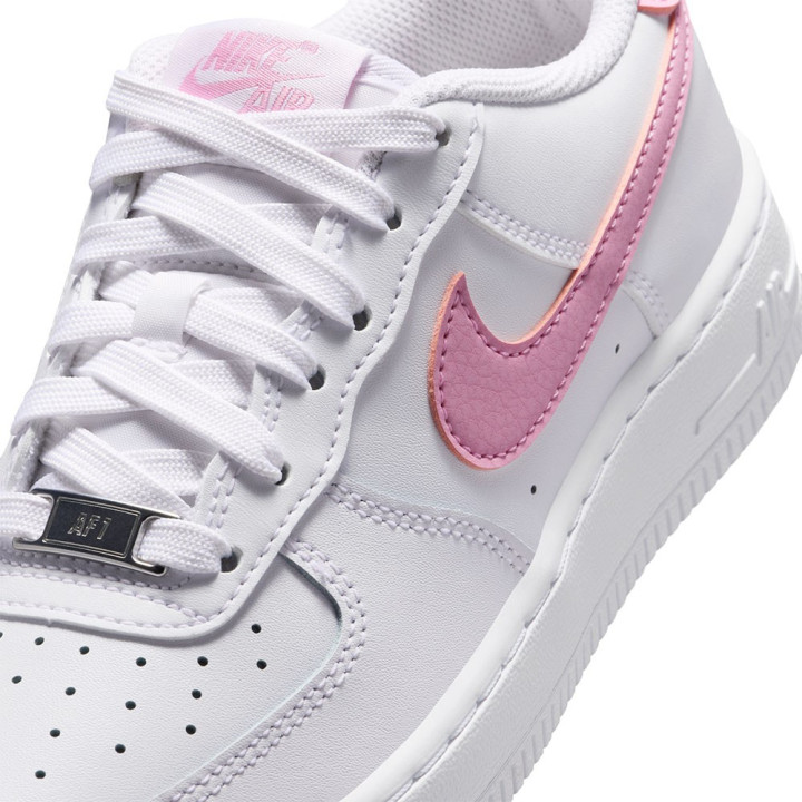 Nike Air Force 1 Gs Bianco Rosa Rise-Bianco - Sneakers Bambina