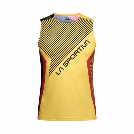 La Sportiva Canotta Trail Running Flow Nero Giallo Uomo
