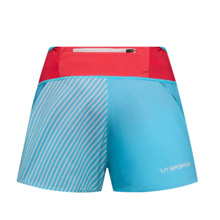 La Sportiva Short Trail Running Flow 3" Malibu Blue Hibiscus Donna