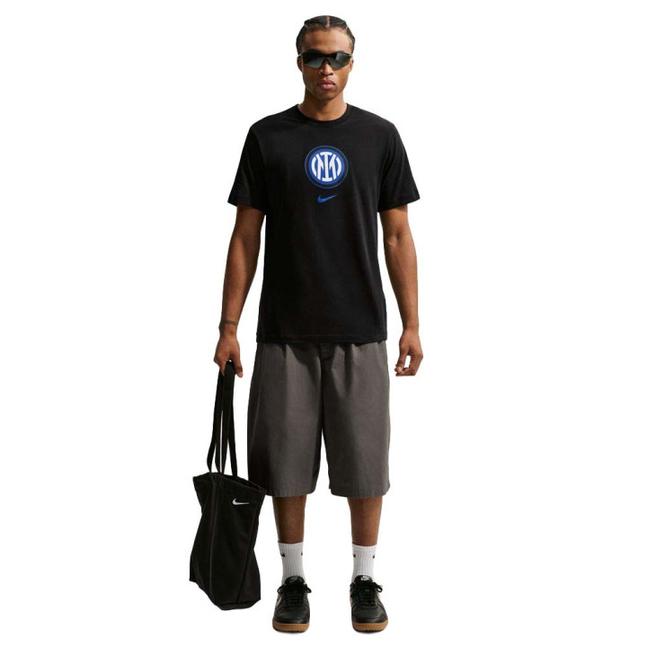 Nike Inter Maglia Maniche Corte Crest Nero Uomo