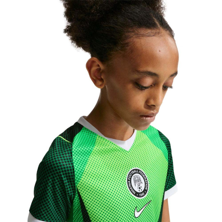 Nike Nigeria 2026 Stadium Home Maglia Maniche Corte Verde Bianco Bambino