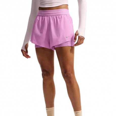 Nike Swift Pantaloncini Running 2In1 Lt Magenta Reflective Sil Donna