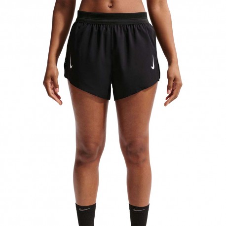 Nike Aeroswift Pantaloncini Running 2" Nero Bianco Donna
