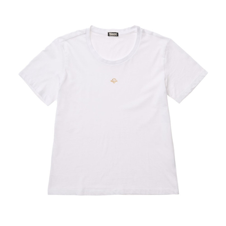 Blauer T-Shirt Logo Piccolo Pumpies Bianco Donna