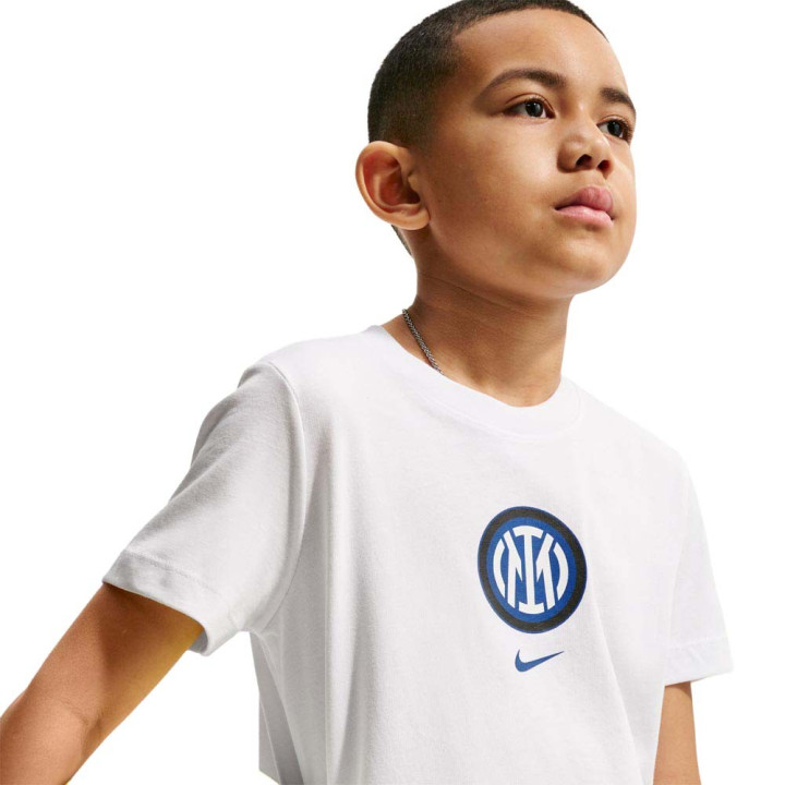 Nike Inter Maglia Maniche Corte Crest Bianco Bambino