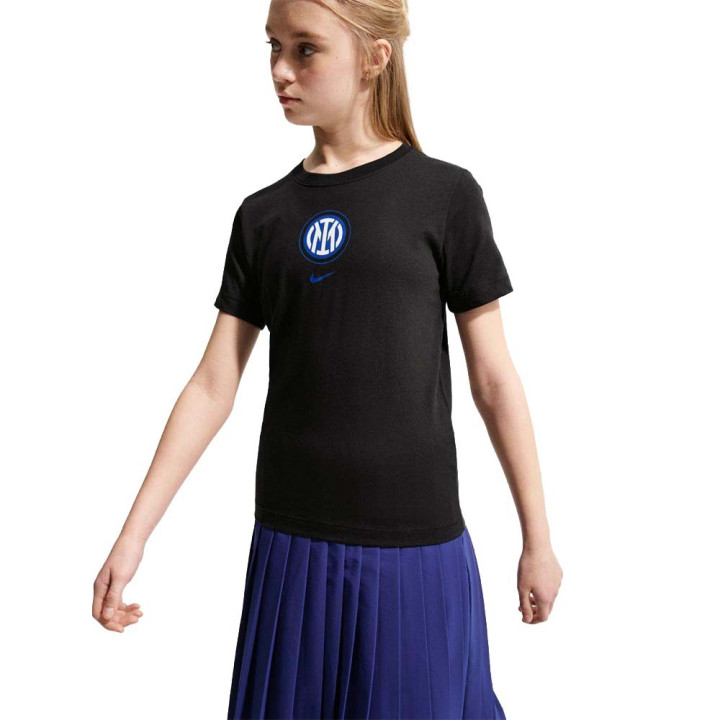 Nike Inter Maglia Maniche Corte Crest Nero Bambino