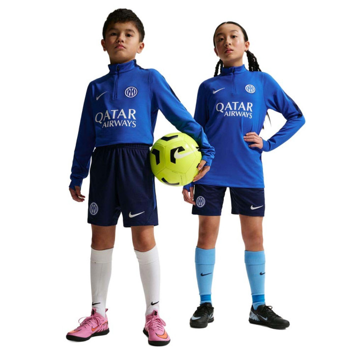 Nike Inter Milan Strike Pantaloncini Calcio Training Blu Bianco Bambino