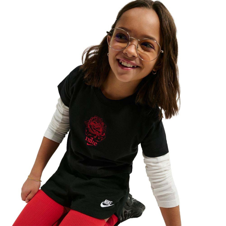 Nike Sportswear Shorts Sportivi Logo Piccolo Nero Bambina