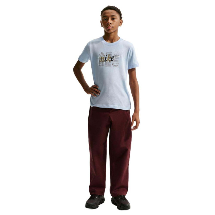 Nike Sportswear Club T-Shirt Palestra Big Swoosh Azzurro Bambino