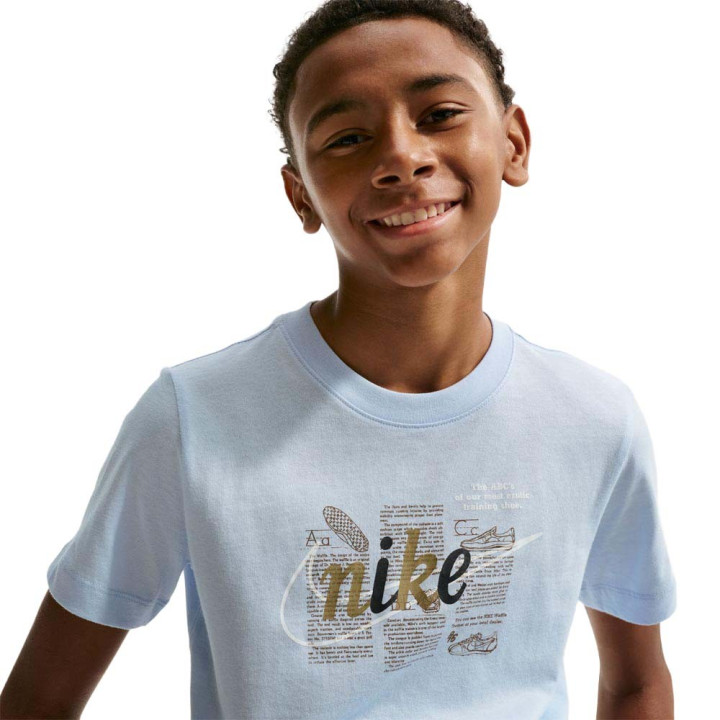 Nike Sportswear Club T-Shirt Palestra Big Swoosh Azzurro Bambino