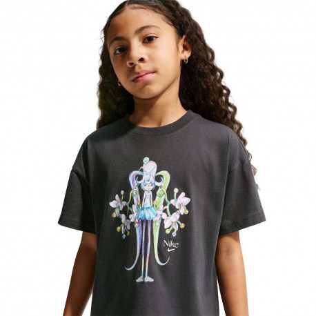 Nike Sportswear T-Shirt Palestra Logo Piccolo Nero Bambina