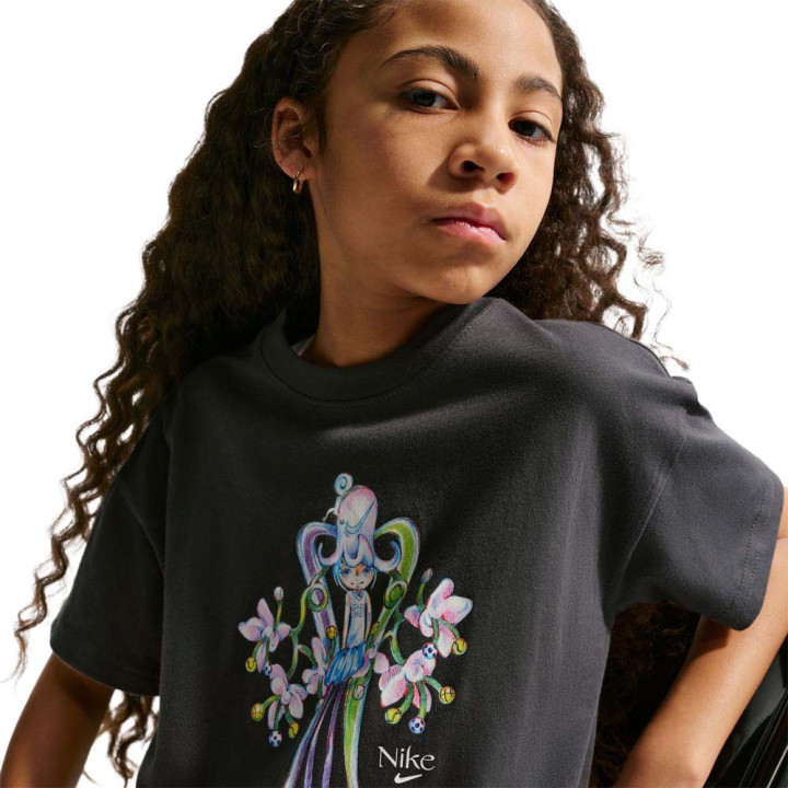 Nike Sportswear T-Shirt Palestra Logo Piccolo Nero Bambina