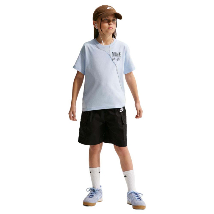 Nike Swoosh T-Shirt Palestra Logo Azzurro Bambino