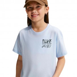 Swoosh T-Shirt Palestra logo azzurro