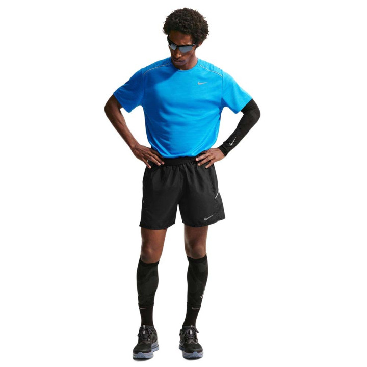 Nike Miler Pantaloncini Running 5" Df Nero Reflective Silv Uomo