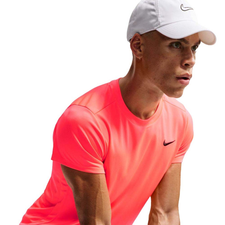 Nike Court Victory T-Shirt Tennis Hot Lava Nero Uomo