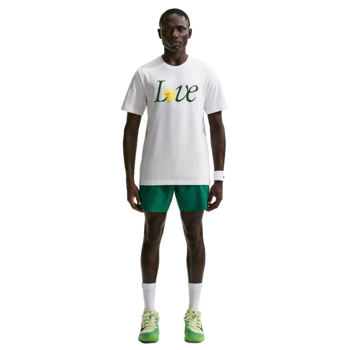 Nike Court T-Shirt Tennis Cotton Love Bianco Uomo