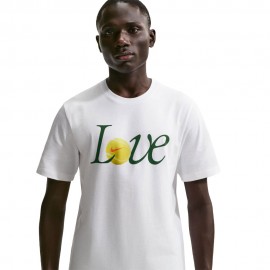 Court T-Shirt Tennis Cotton Love bianco