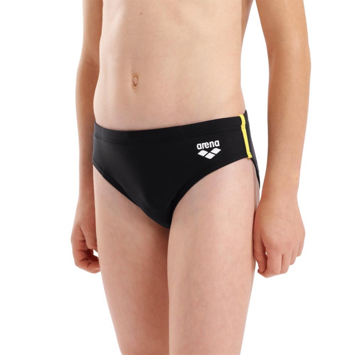 Arena Costume Intero Piscina Slip Briefs Solid Nero Giallo Bambino