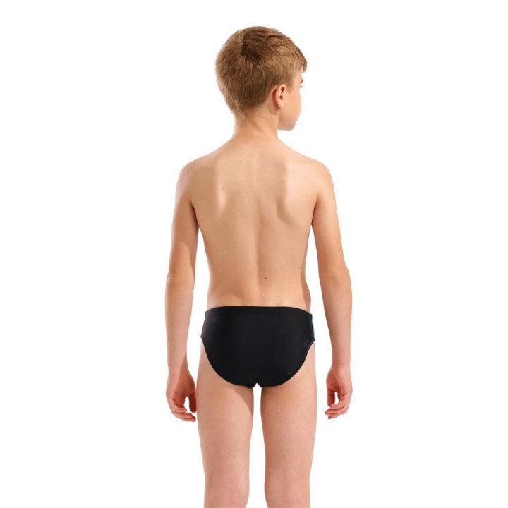 Arena Costume Intero Piscina Slip Briefs Solid Nero Giallo Bambino