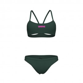 Due Pezzi Piscina Bandeau Solid Dark Sage