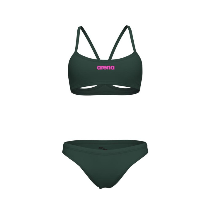 Arena Costume Intero Piscina Due Pezzi Piscina Bandeau Solid Dark Sage Donna