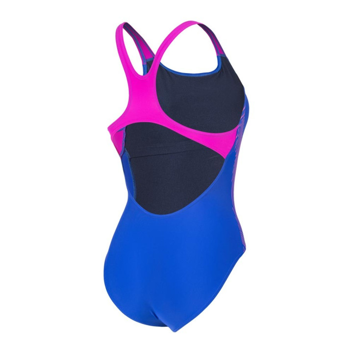 Arena Costume Intero Piscina Con Reggiseno Interno Lily Swim Pro Back Blu Fucsia Donna