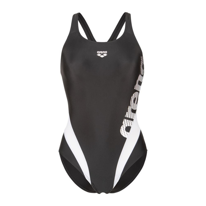 Arena Costume Intero Piscina Stripeflow Nero Bianco Donna