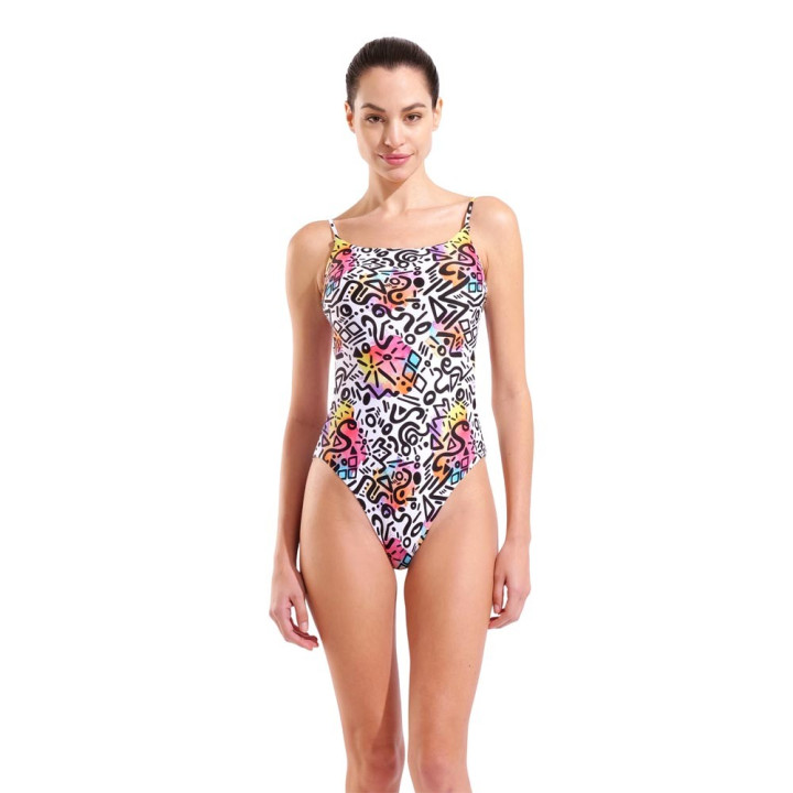 Arena Costume Intero Fantasia Graffiti Bianco Donna