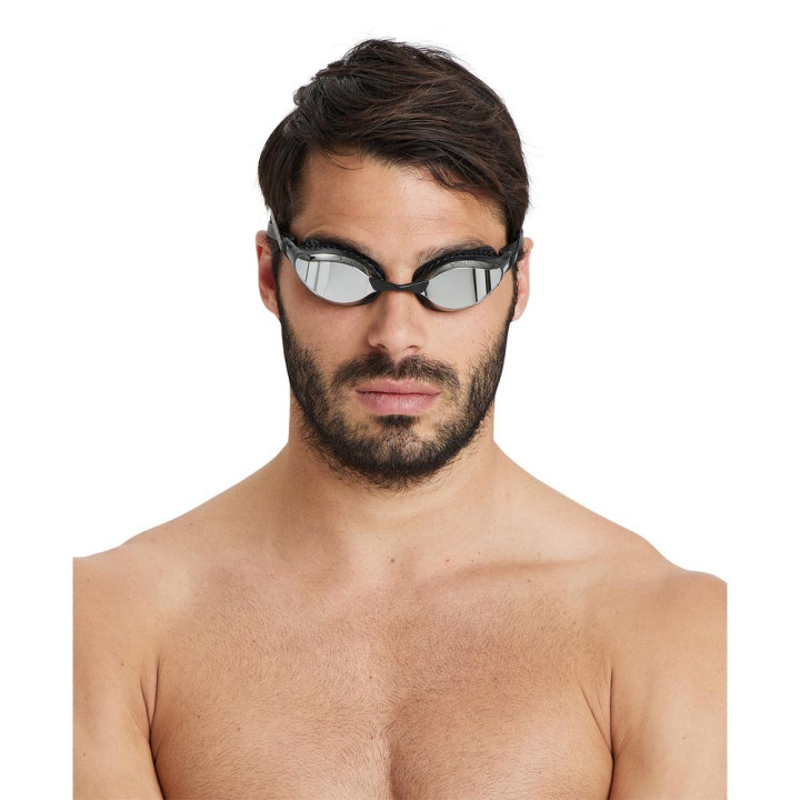 Arena Occhialini Nuoto Sr Airspeed Mirror Argento Nero Uomo