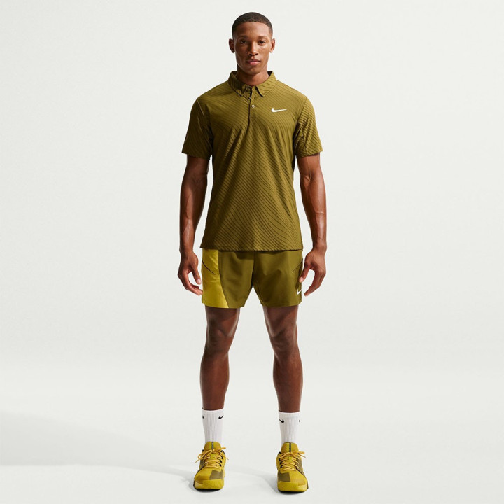 Nike Polo Tennis Slam Ao 26 Sinner Night Olive Flak Saffron Quartz Uomo