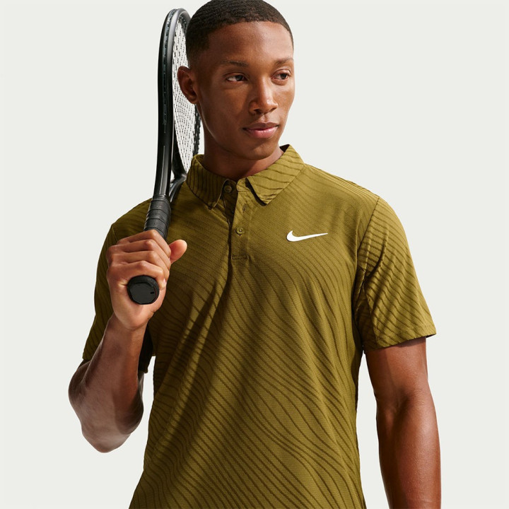 Nike Polo Tennis Slam Ao 26 Sinner Night Olive Flak Saffron Quartz Uomo