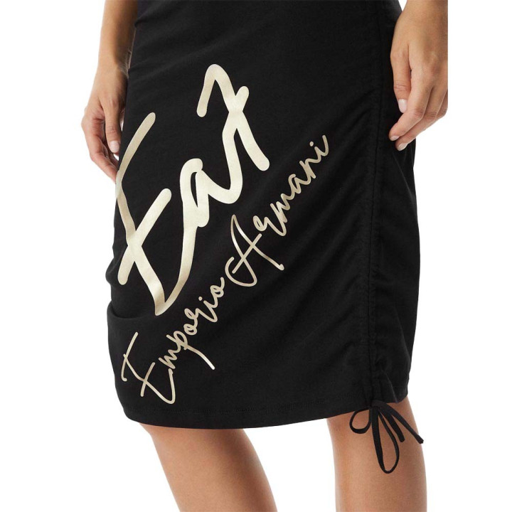 Ea7 Dress Big Logo Nero Donna