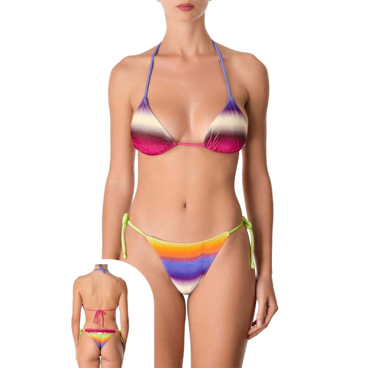 Effek Bikini Triangolo Laccio Sfumato Multi Viola Donna