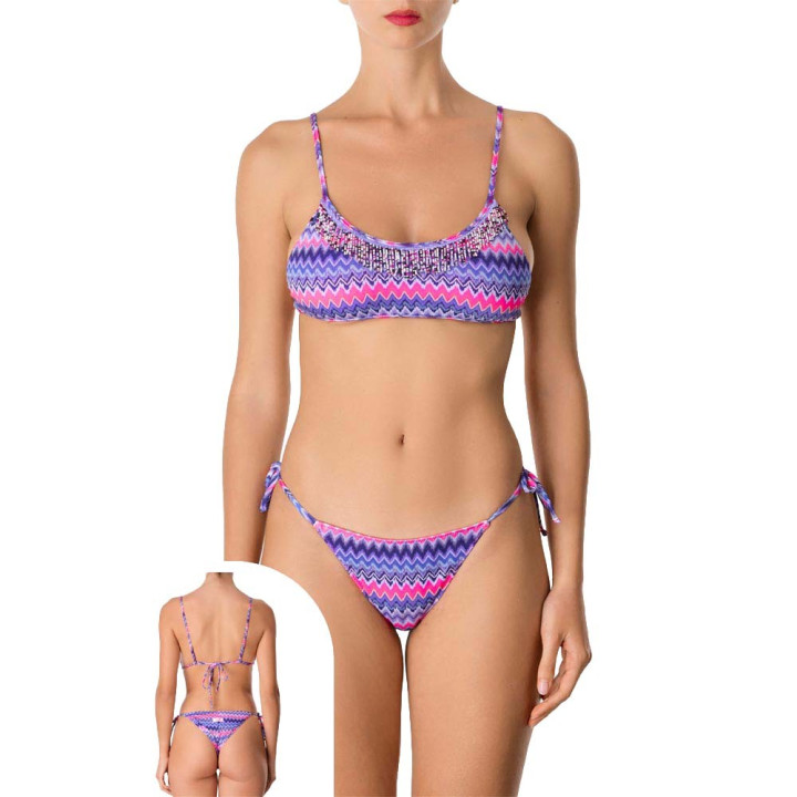 Effek Bikini Fascia Regolabile Laccio Viola Donna