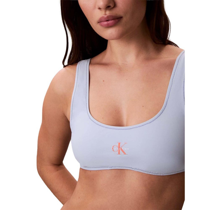 Calvin Klein Bralette Logo Azzurro Donna