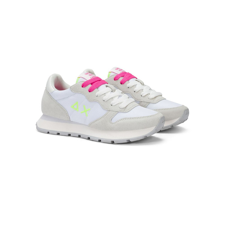 Sun 68 Ally Solid Nylon Bianco Fucsia Fluo - Sneakers Donna
