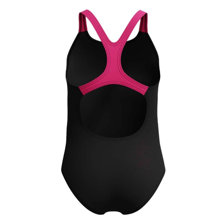 Speedo Costume Intero Piscina Medley Logo Antracite Rosa Bambina
