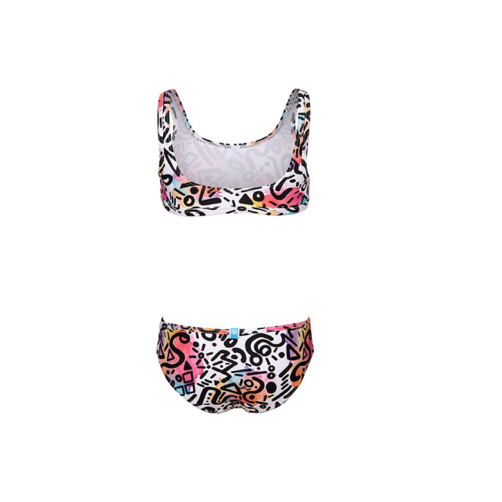 Arena Bikini Bralette Fantasia Graffiti Bianco Bambina