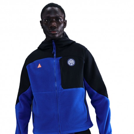 Nike Felpa Pile Inter Blue Arancio Uomo