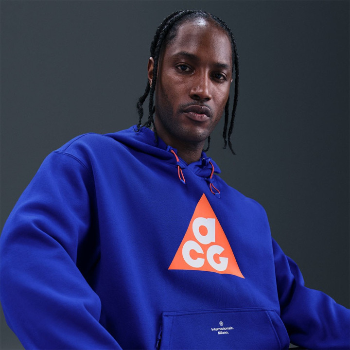 Nike Felpa Calcio Inter Express Blue Arancio Uomo