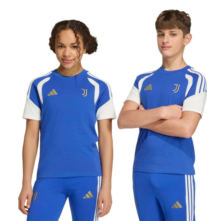 ADIDAS Maglia Maniche Corte Juve Cotton Blu Bianco Bambino