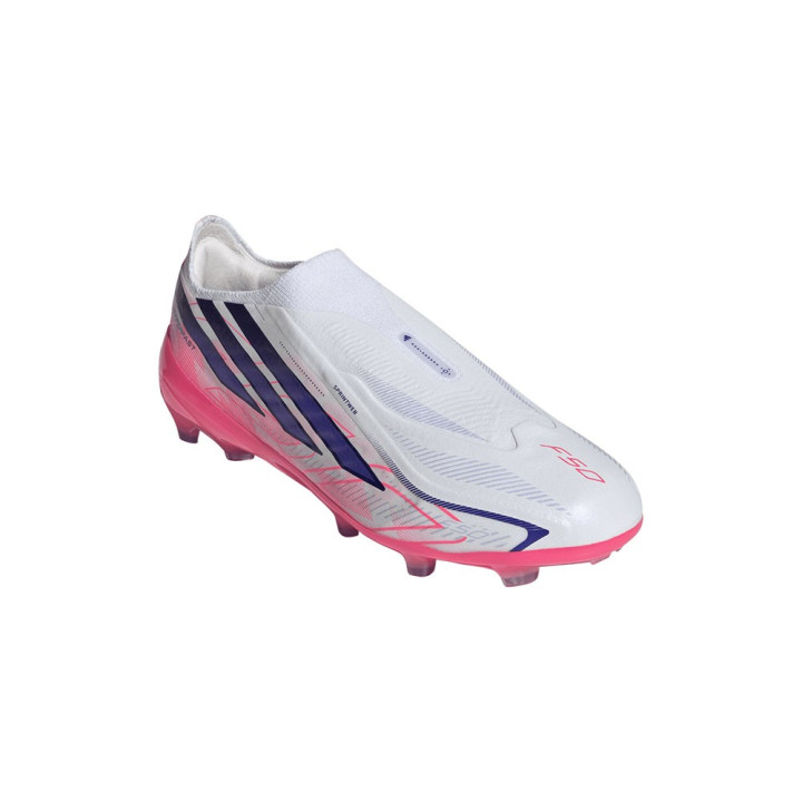 ADIDAS F50 Hyperfast Elite Ll Fg Bianco Viola - Scarpe Da Calcio Bambino