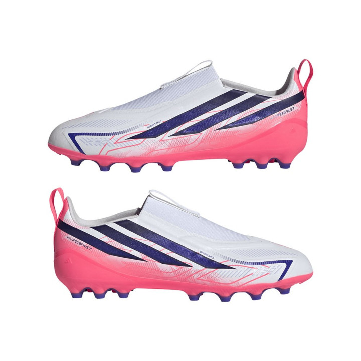 ADIDAS F50 Hyperfast League Ll Ag Bianco Viola - Scarpe Da Calcio Bambino