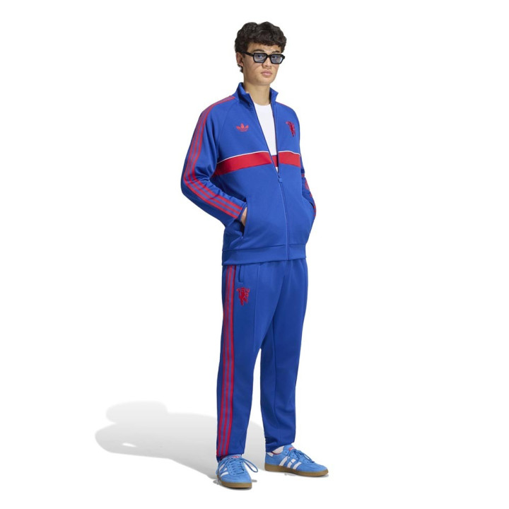 ADIDAS Originals Pantaloni Allenamento Calcio Manchester Poly Blu Rosso Uomo