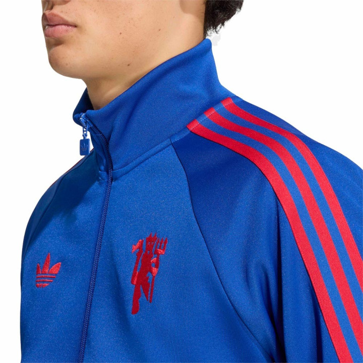 ADIDAS Originals Pantaloni Allenamento Calcio Manchester Poly Blu Rosso Uomo