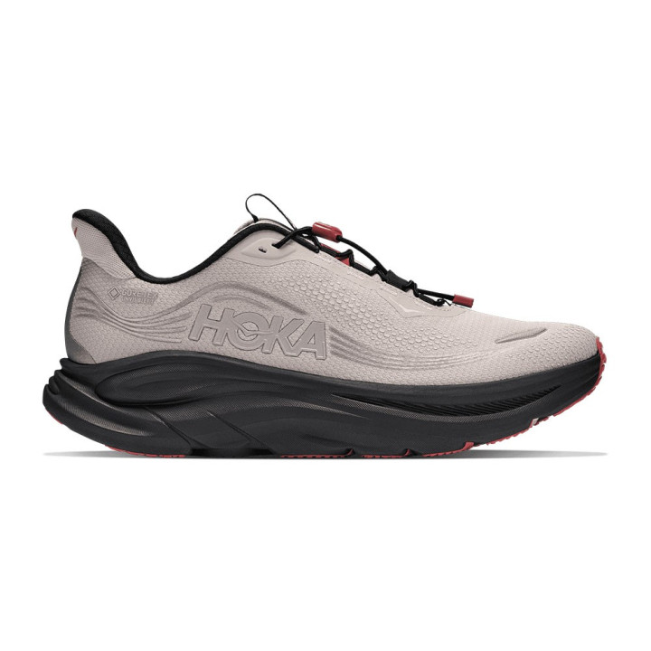 Hoka Clifton GORE-TEX River Rock Grigio Carbon Nero - Scarpe Running Uomo