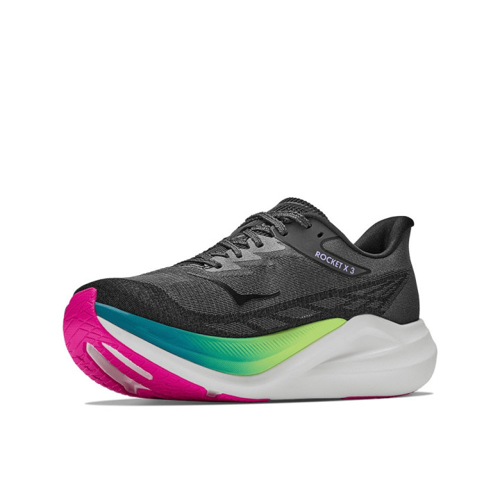 Hoka Rocket X 3 Nero Neon Nebula - Scarpe Running Uomo