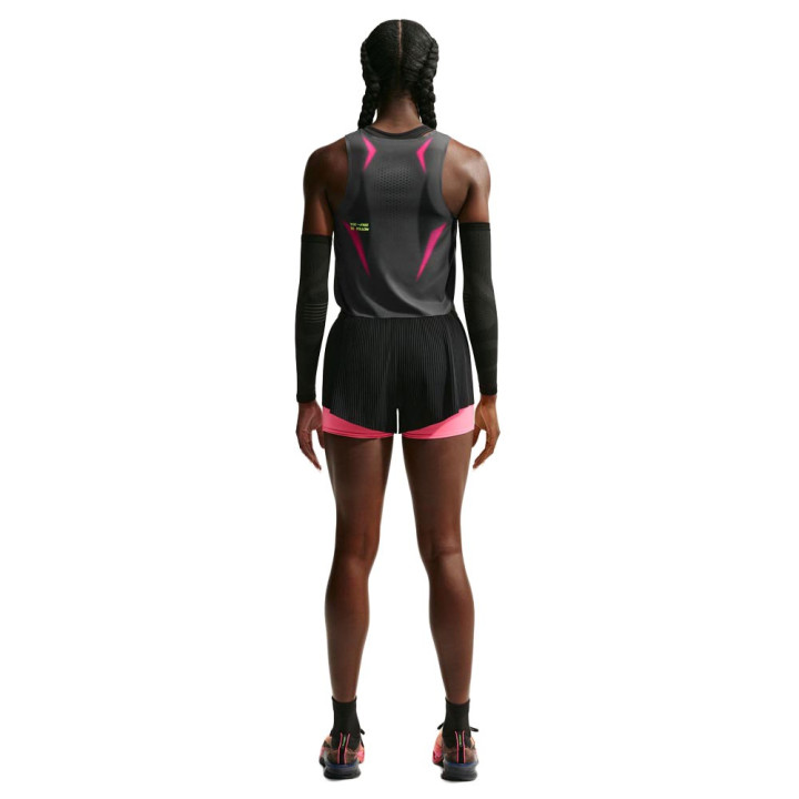 Nike Crop Canotta Running Aeroswift Grigio Volt Bianco Donna