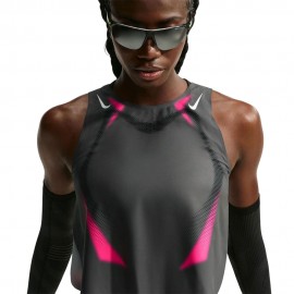 Crop Canotta Running Aeroswift grigio Volt bianco